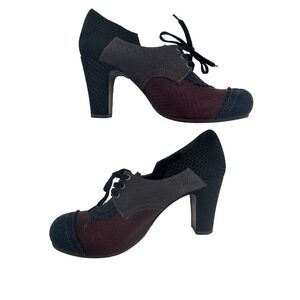 Chie‎ Mihara Timba Women Shoe Heel, With Laces, Size US 6.5 leather Oxford Spain